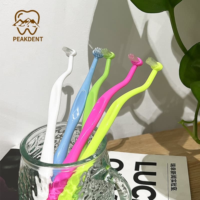 Cotovelo Único Pacote Cabeça Escova De Dentes Correção Cintas Pequeno Apontado Cerdas Macias Adulto Crianças Higiene ora