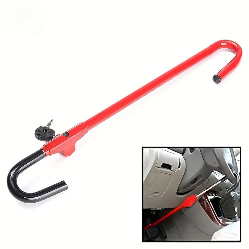 Trava Carneiro Antifurto Pedal E Volante De Aco Para Carro