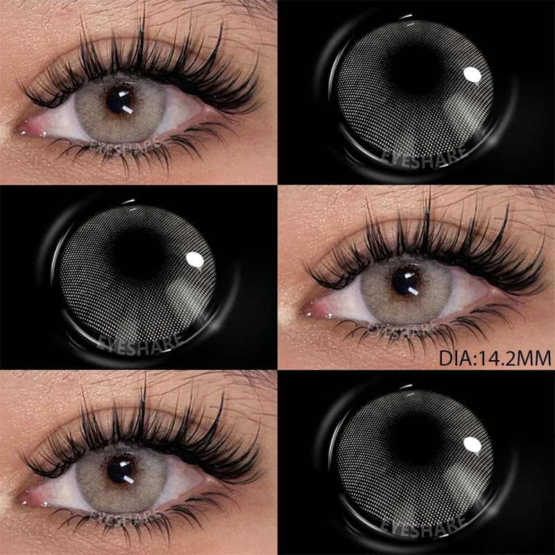 EYESHARE Um Par De Lentes Cinza Claro , Coloridas Com Estojo Suaves Da Série , Envio Rápido Do Brasil