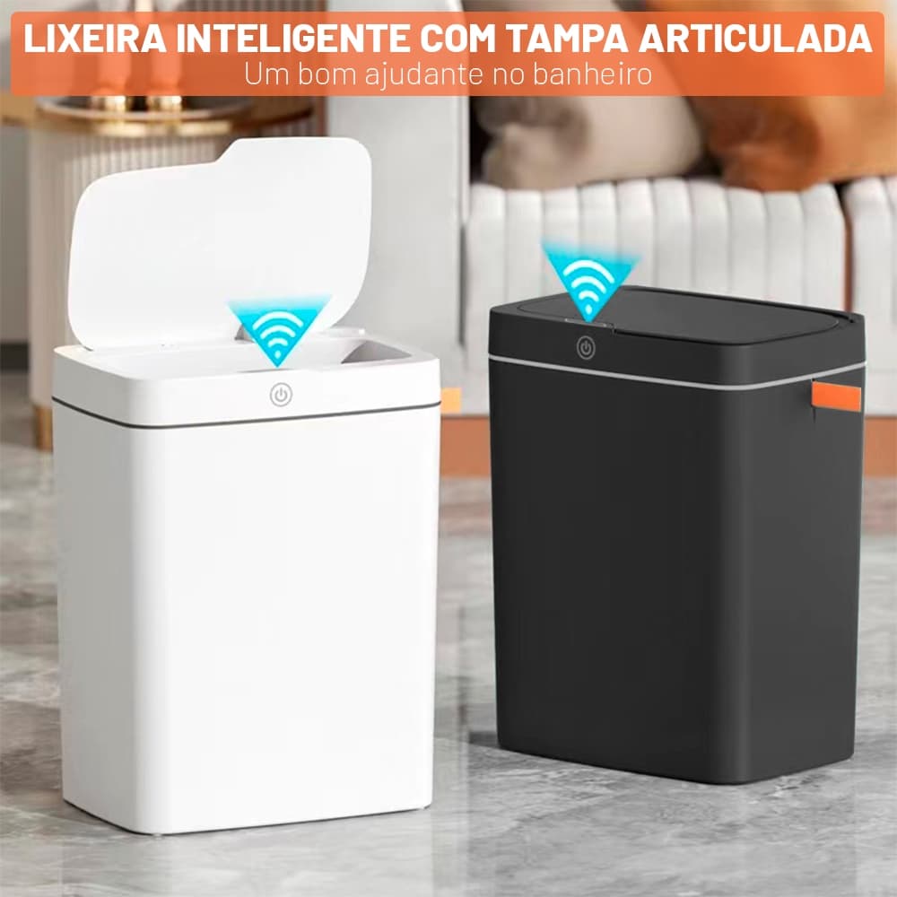 15L Lixeira Sensor Automática Inteligente de Banheiro Cozinha Escritório