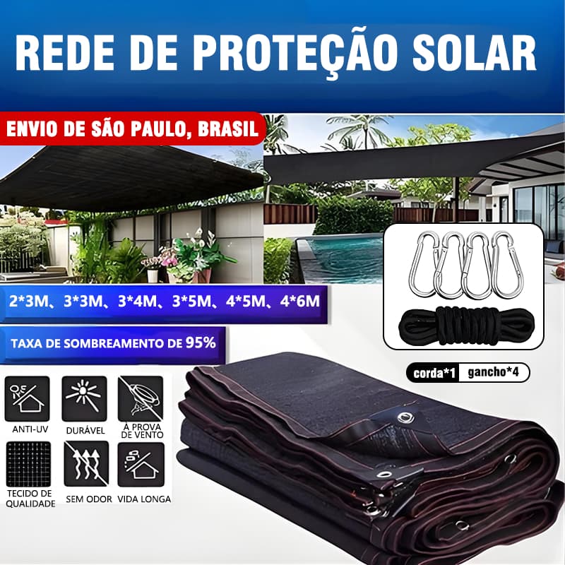 Toldo Para Proteção UV para Garagem e Piscina Para Varanda 90% com Corda + Trava de segurança
