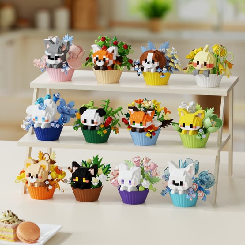 Sobremesas , Pequenos Animais , Vasos De Flores , Blocos De Construção , Montagem De Brinquedos , Partículas , Meninos E