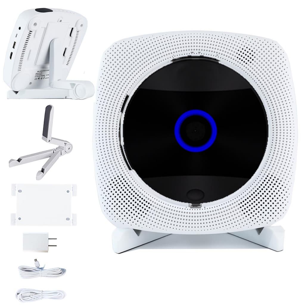 Leitor de DVD e CD Portátil para TV com HDMI/AV, Bluetooth, Alto-Falantes Estéreo, Suporta VCD/MP3/WMA, USB e Rádio FM