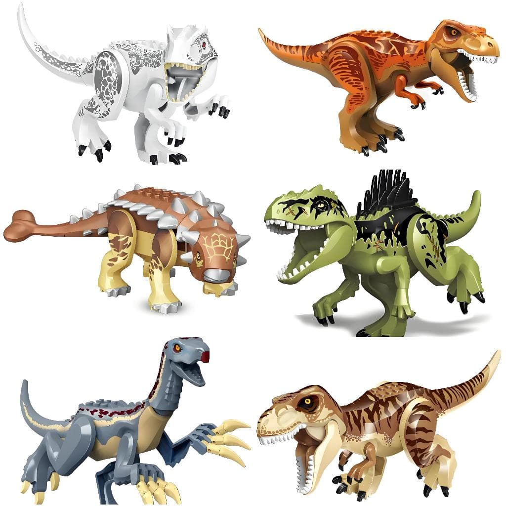 Dinossauro Blocos De Construção T-Rex Velociraptor Jurassic Word Bloco Montar Peças De Dinossauros