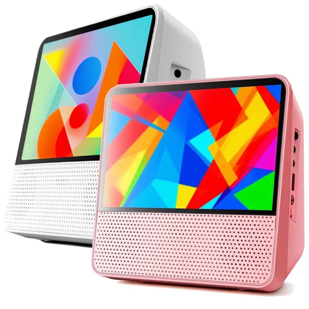 Leitor de DVD VCD CD Bluetooth Portátil 9,8" Com 7'' Tela HD 1024x600, 4000 Mah Recarregável, Hi-Fi