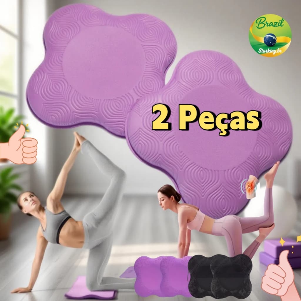 2Pcs Almofada Yoga para Joelhos – Extra Grossa, Portátil para Cotovelos (Pilates & Work Out)