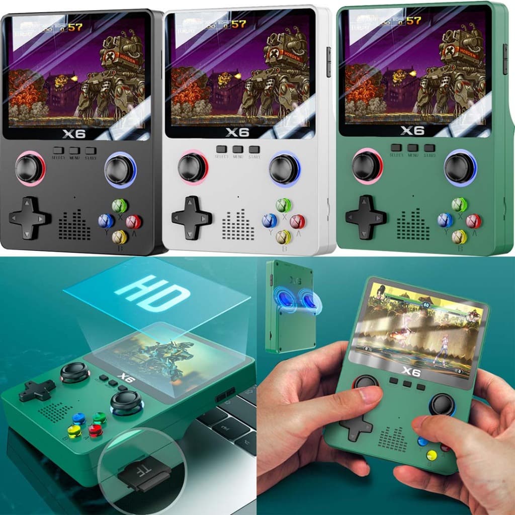 X6 Console Portátil 15000+ Jogos Tela 3.5 Polegadas, 64GB
