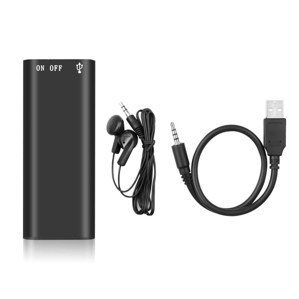 Mini Gravador 8GB - 96h Gravação com MP3 Player e USB, Portátil