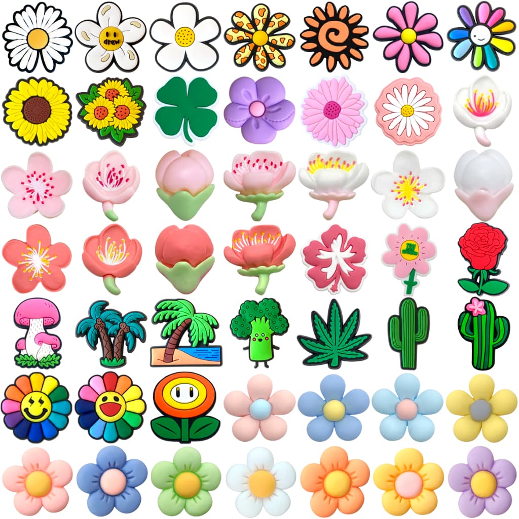 MEIDJ Encantos De Sapato 49 Flores , Trevo , Decorações Com Padrão De Cacto , Acessórios De PVC Botão