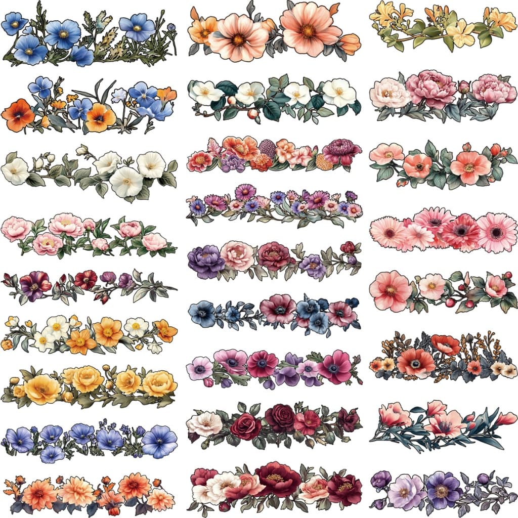 Conjunto De Flores De Vinil De Transferência De Calor , Fácil Impressão Em Toalhas De Tecido , Prensa Térmica , Apliques