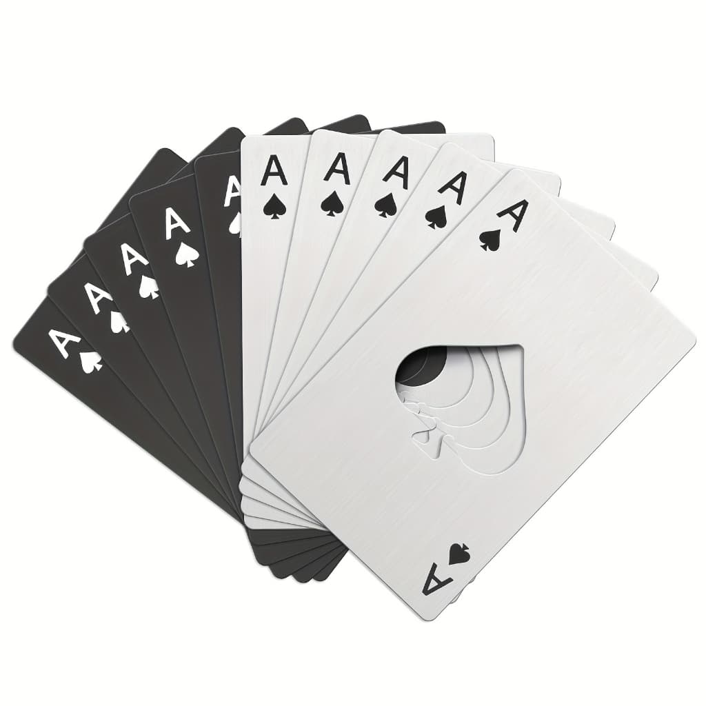 Kit 10/20/30 Abridor de Garrafas Forma Espada Formato Carta De Baralho De Aço Inox Portátil
