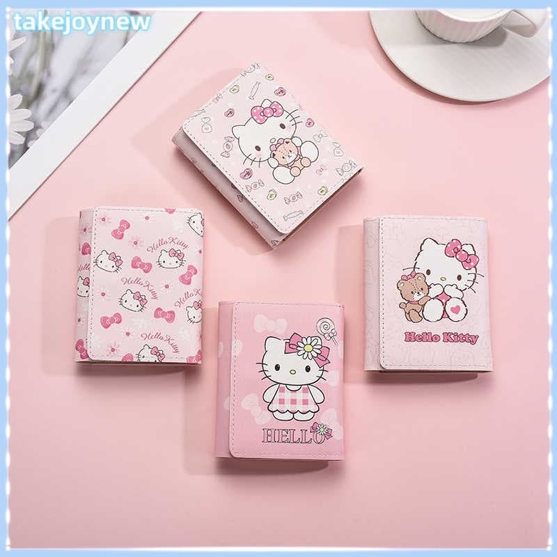 [takejoynewBR] Carteira Feminina Dobrável Com Três Dobras , Personalidade , Portátil , Multifuncional , Porta-Moedas Car