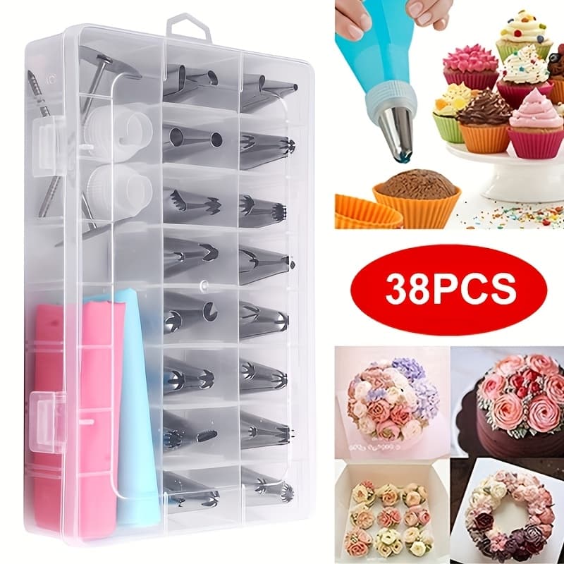 38 pcs Decoração de Bico de Aço Inoxidável para Bolo