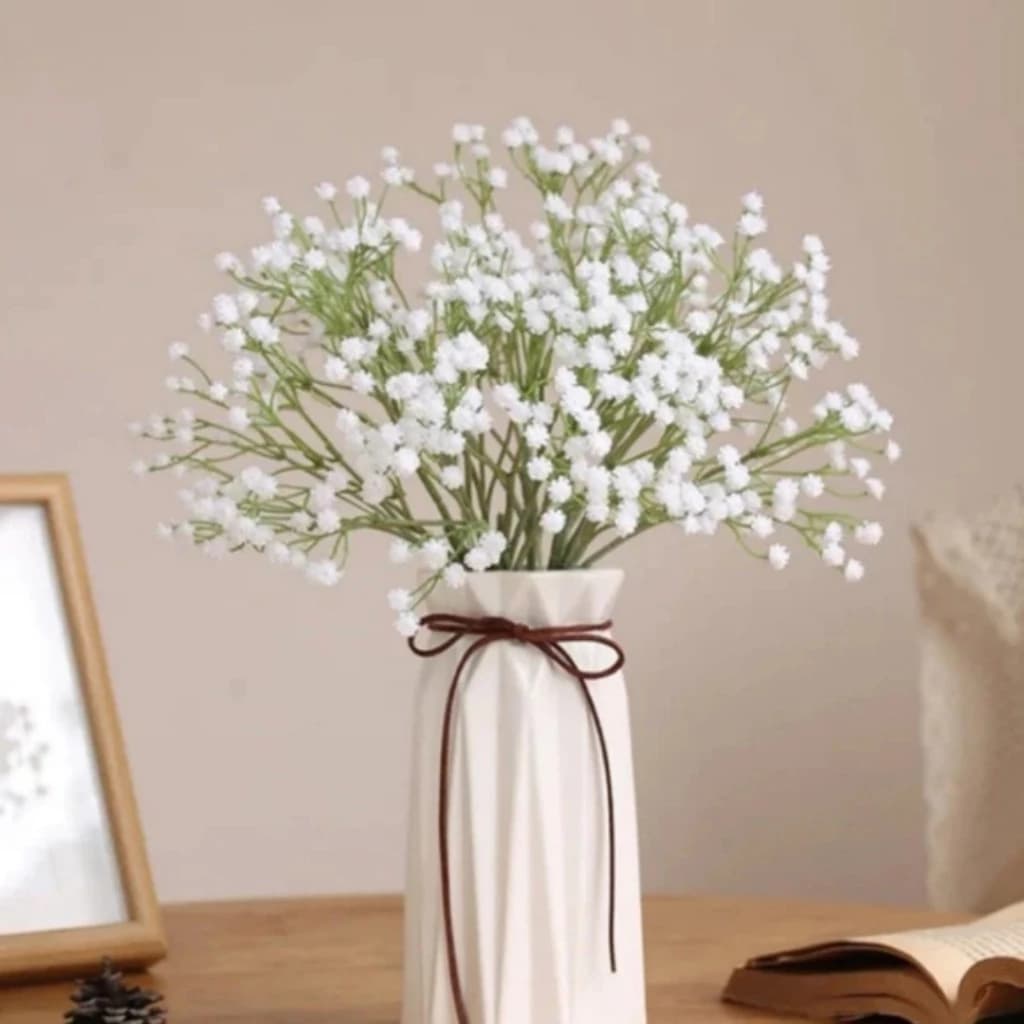 kit10/5 Galho Plantas Mosquitinhos 62cm Gypsophila Artificial Decoração Decorar Festas Branco