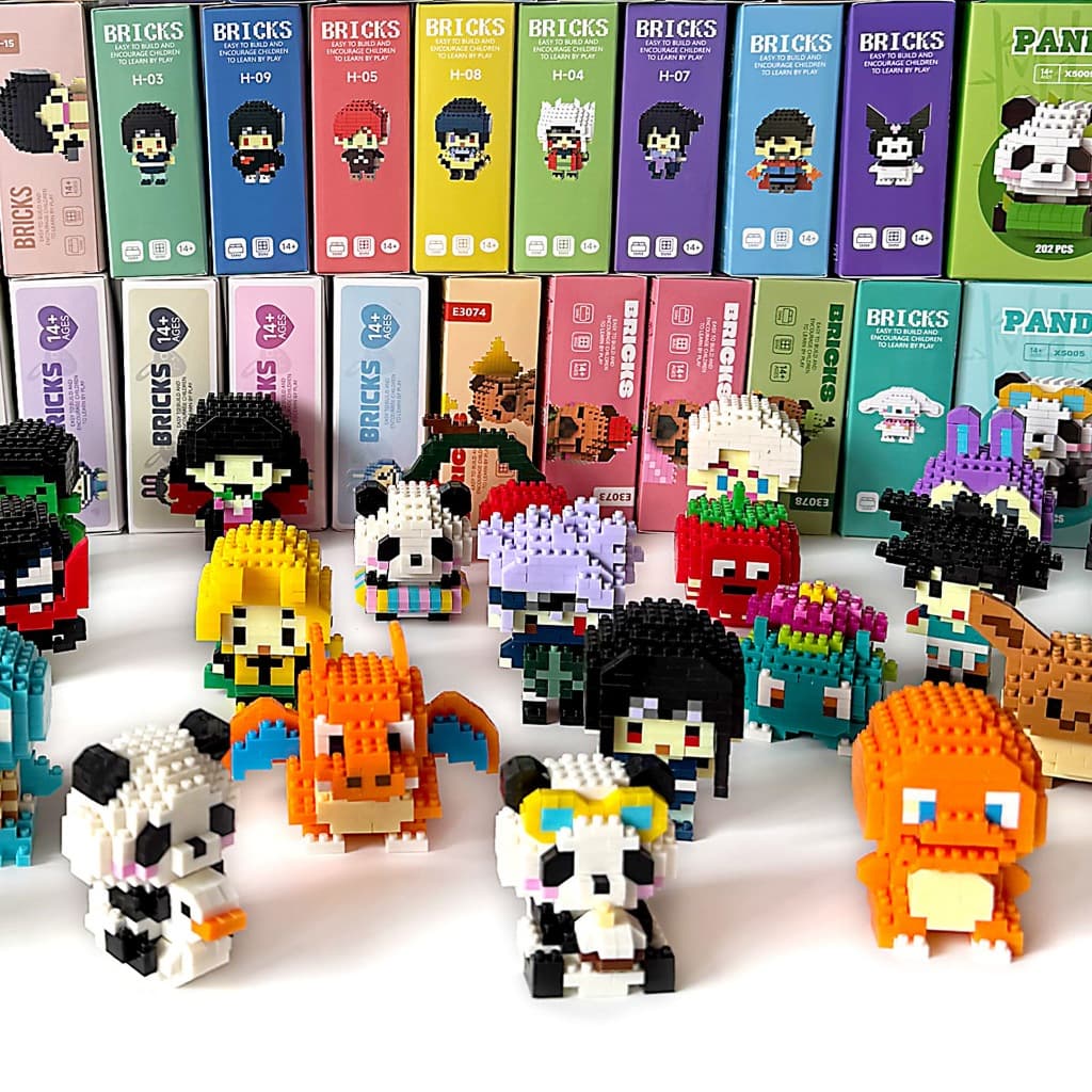 30 peças de brinquedo de montagem de partículas pequenas de personagem de desenho animado