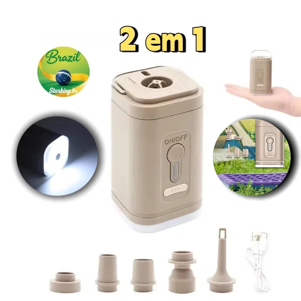 Bomba de Ar Sem Fio, Carregamento e Sucção de Dupla Finalidade, Adequada para Colchão de Bateria de