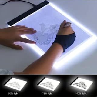 Mesa Led Luz Desenho Artistico Papel A4 Profissional Branco