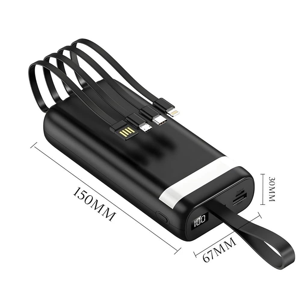 Power Bank Universal de 20.000mAh Carregador Portátil para Android e iOS, Inclui Lanterna Integrada