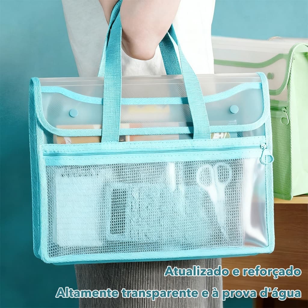 Pasta Impermeável para Documentos Bolsa Escolar de Mão para Material, Pasta para Provas