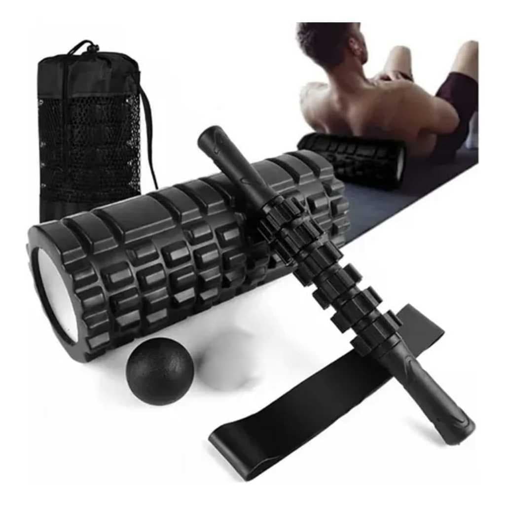 NINJA-Max Kit Completo de Liberação Miofascial 5 em 1 com Rolo, Bastão, Bola, Band e Bolsa