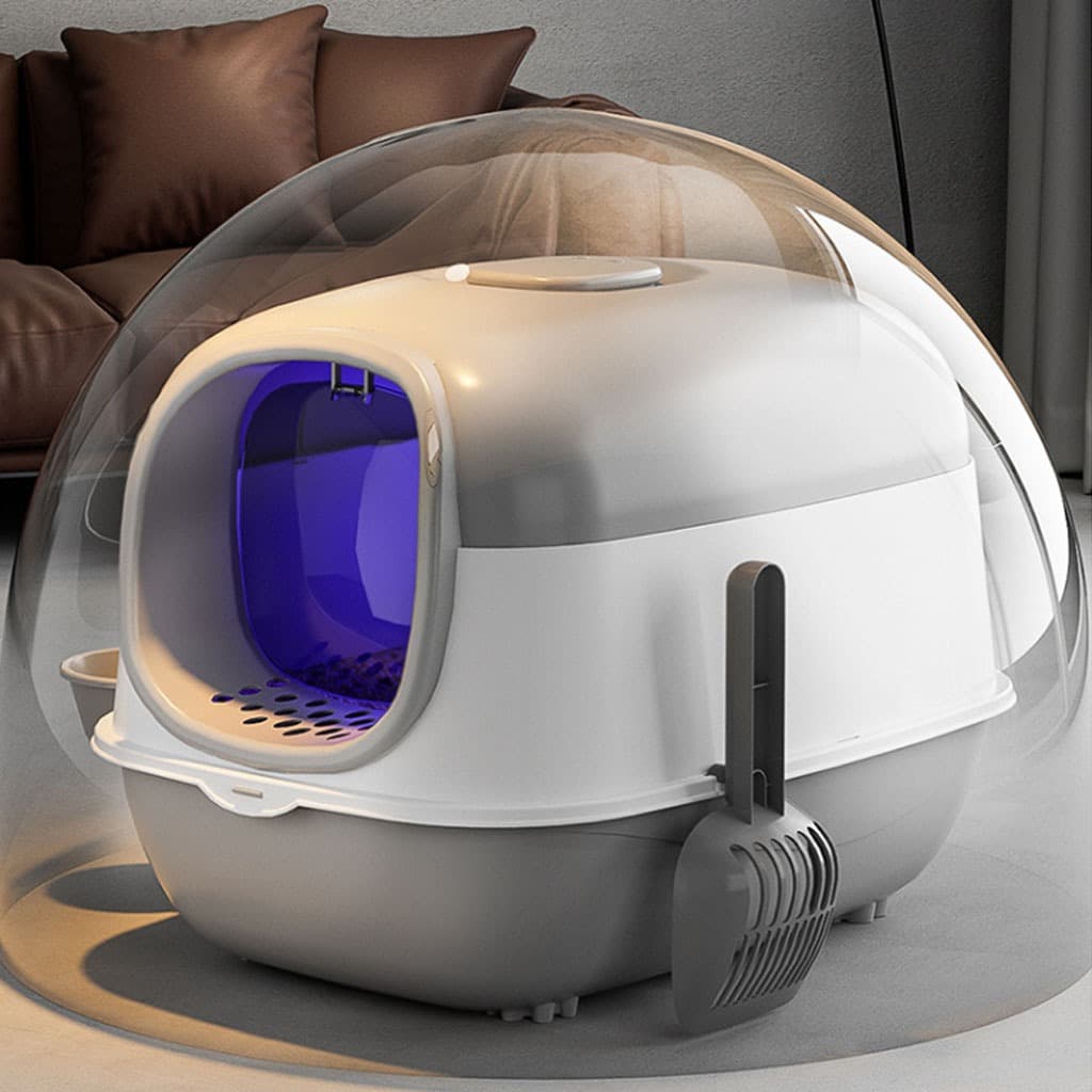 MIW Caixa De Areia Para Gatos Com Luz LED UV-Antibacteriana , Antiodor , Fechada E Luxuosa