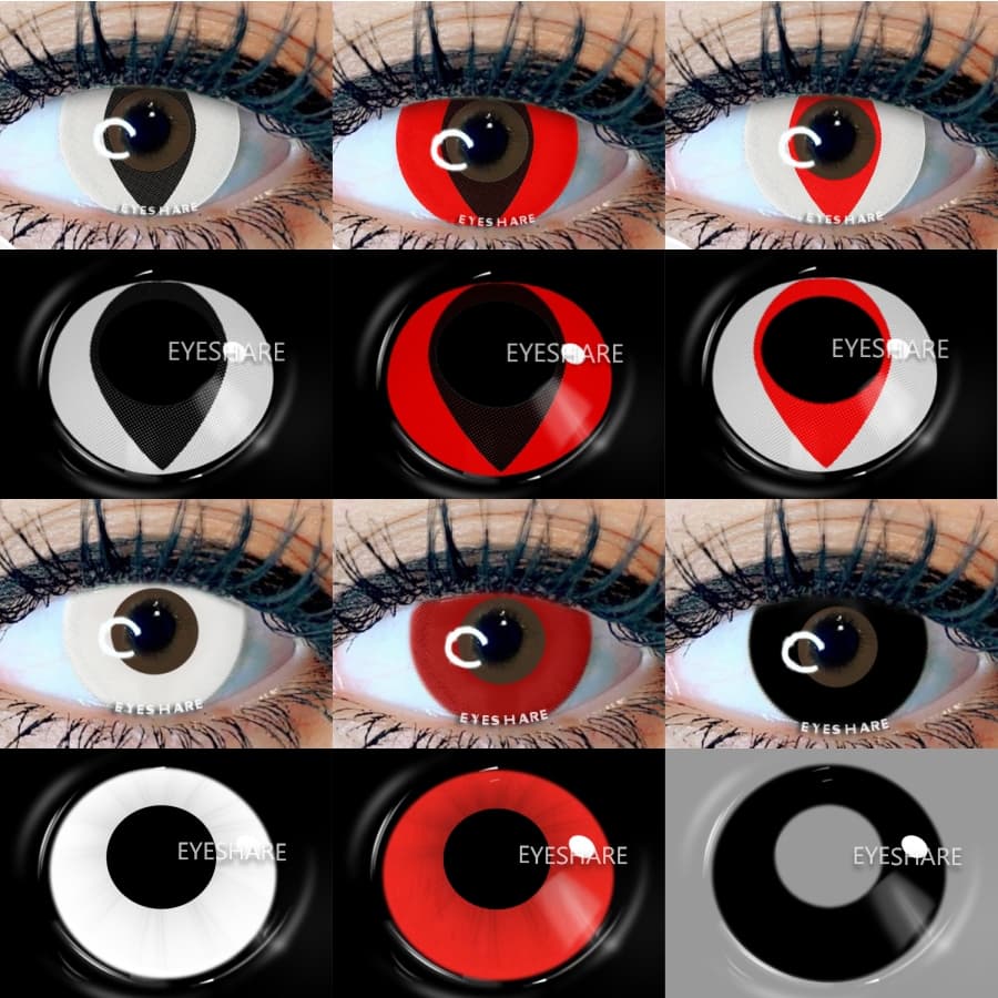 Lentes De Contato Coloridas De Halloween Loucas Para Olhos cosplay Alunos De Beleza Coloridos Com Estojo Transporte Rápi