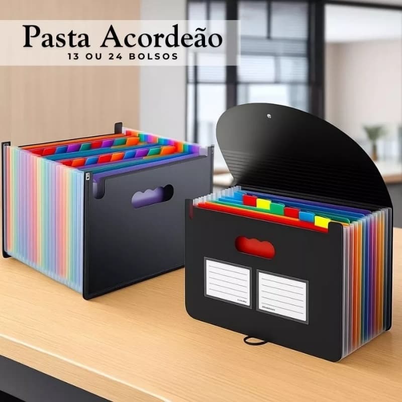 Organizador De Arquivos De 25 Bolsos , Caixa De Arquivamento De Plástico Expansível , Pastas Organizadoras De Papel