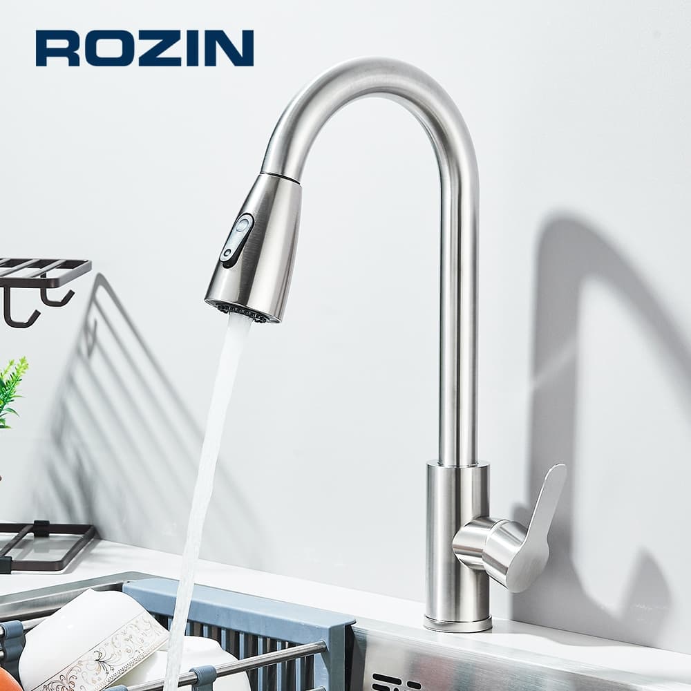 Torneira Cozinha Gourmet Inox,Com Mangueira Flexível e Bico Dupla Função,Para água Quente E Fria