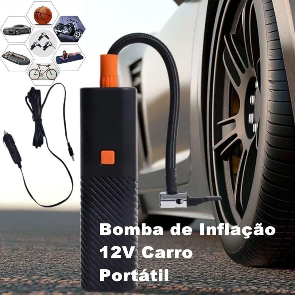 Compressor De Ar Elétrico Portátil Digital para Pneu Carro Moto Bike Bicicleta Bola Piscina Inflável