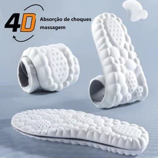 Palmilhas Esportivas 4D de Látex Macias Antiderrapantes e Confortáveis