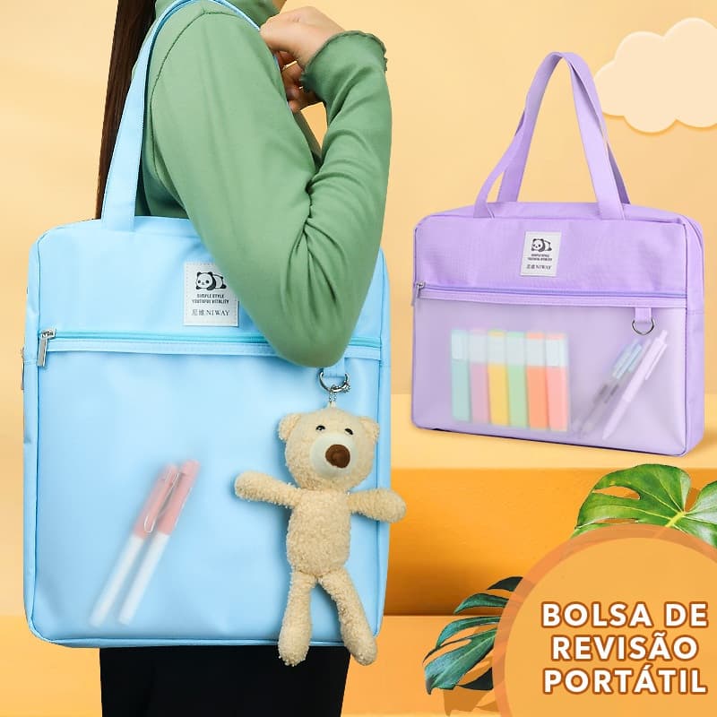 Bolsa Executiva com Zíper, Pasta de Mão para Estudantes, Organizador de Documentos e Material Escolar