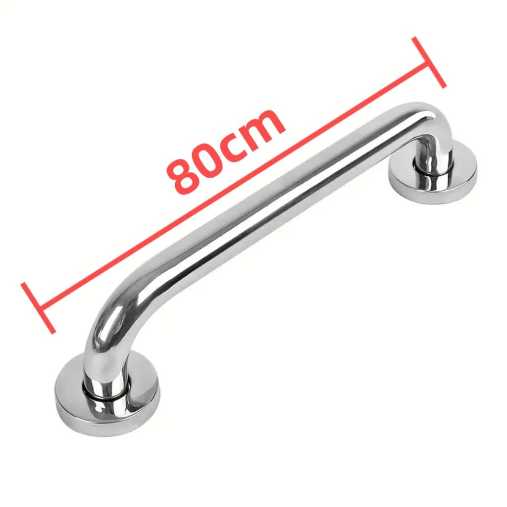 Alça de Apoio Inox Barra 60/80cm Acessibilidade Segurança Idoso Banheiro Box Parede Corrimao Suporte Anti Queda