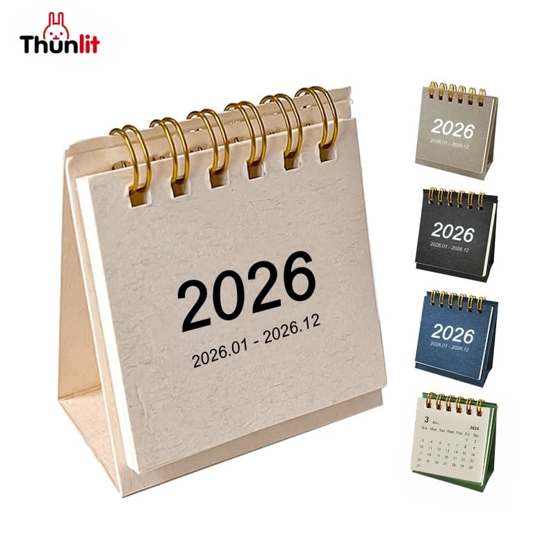Thunlit Mini Calendário 2026 Criativo Minimalista Pequeno Bonito De Mesa Decoração Tempo Agenda Planejador Escola Escrit