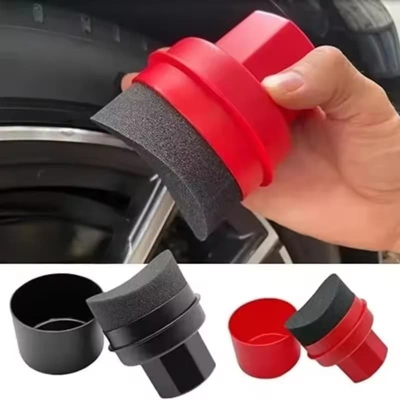 Escova De Esponja De Polimento De Roda De Carro Curvada Criativa-Aplicador De Cera De Pneus Automotivos Escovas De Limpe