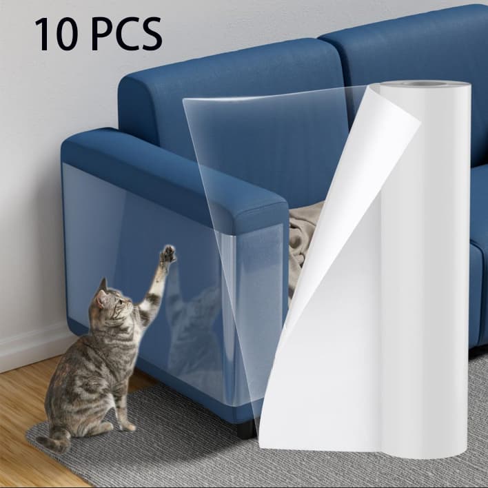 Conjunto de 10 peças protetor de sofá de gato transparente conjunto protetor de arranhões protege sofá de móveis