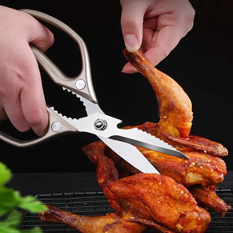 Tesoura De Cozinha De Aço Inoxidável Multifuncional Para Cortar Carne E Vegetais, Osso De Frango