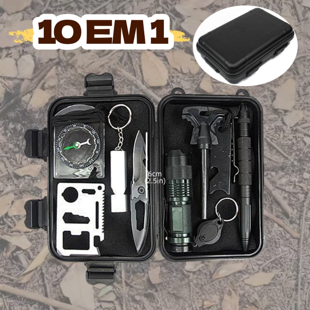 Kit de Sobrevivência Completo Emergência Pessoal Viagem Camping Acampamento