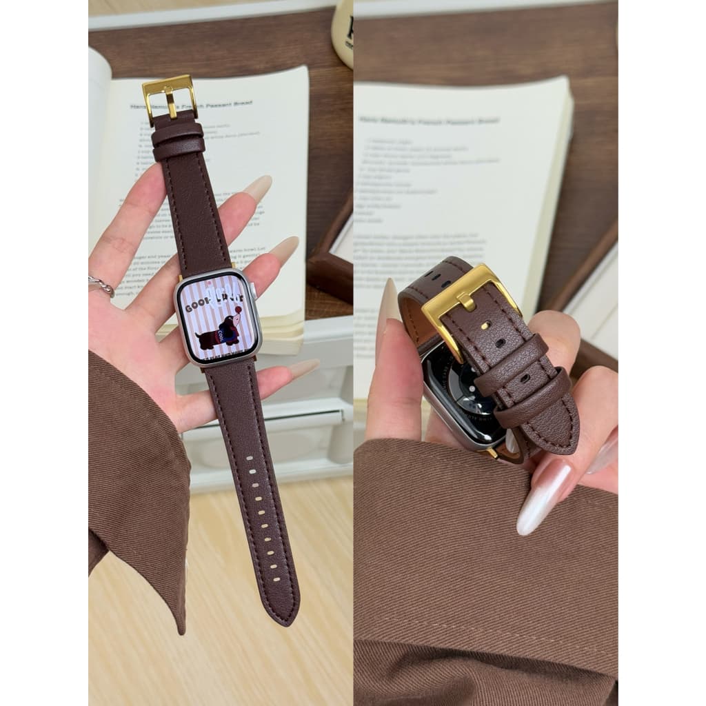 Pulseira De Couro Para Apple Watch , Feminina Série 11/10/9/8/7/6/5/4/3/2/1 SE 38mm 40mm 41mm 42mm 44mm 45mm 46mm 49mm