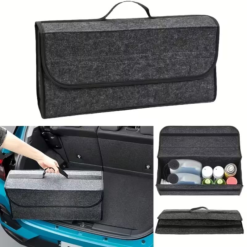 Grande Compartimento Antiderrapante Organizador De Armazenamento De Bota Saco Carro Acessórios De Caixa De Feltro Macio