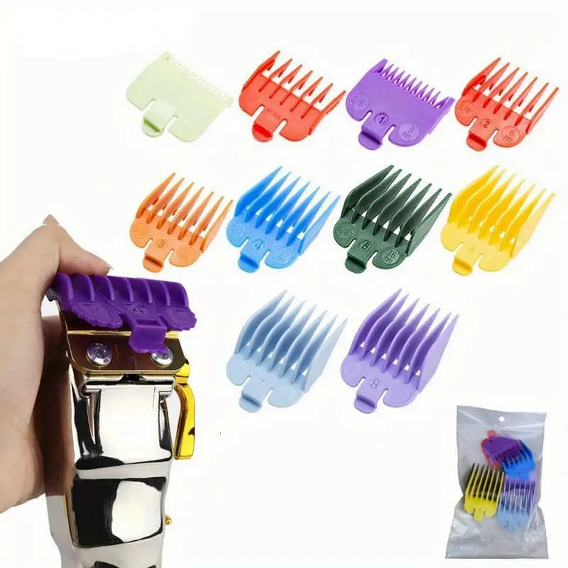 10 pentes coloridos de reposição para cortes de cabelo de 1,5 mm, 3 mm e 4,5 mm. Cortes de cabelo masculinos