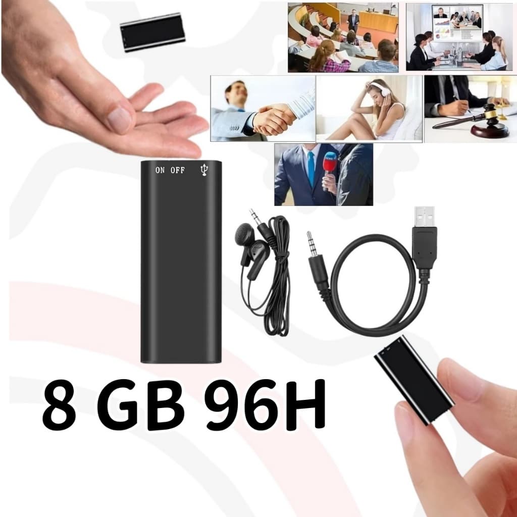 Mini Gravador de Voz Grava 96 Horas-Pode ser usado como MP3