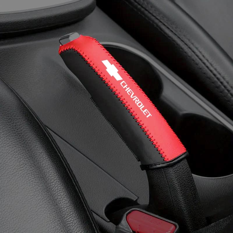 Capa De Couro Para Freio De Mão De Carro Chevrolet , Protetora , Protetor Rastreador Colorado Spin Malibu Onix Trailblaz