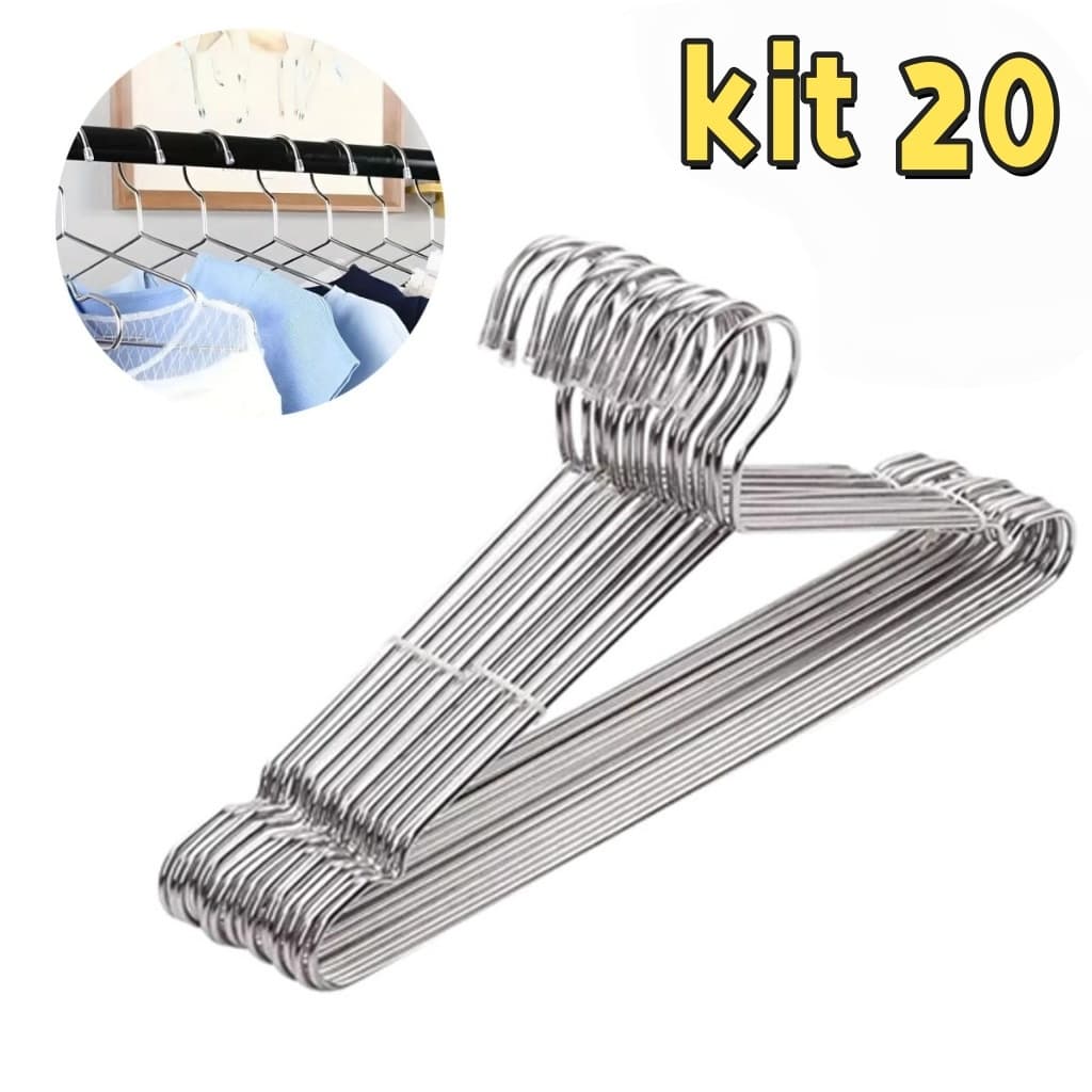 Cabides Titureiro De Luxo Em Aço Cromado Executivo Reforçado Organizar Roupas Closet Qualidade