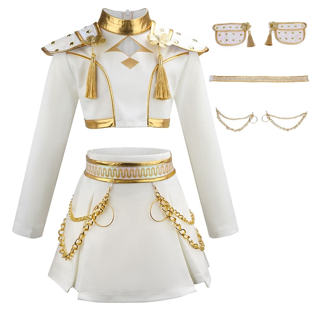 Zoey Demon Hunter Cosplay Traje Halloween Pop Cantor Carnaval Rumi Vestir-Se Crianças Festa Menina Roupa