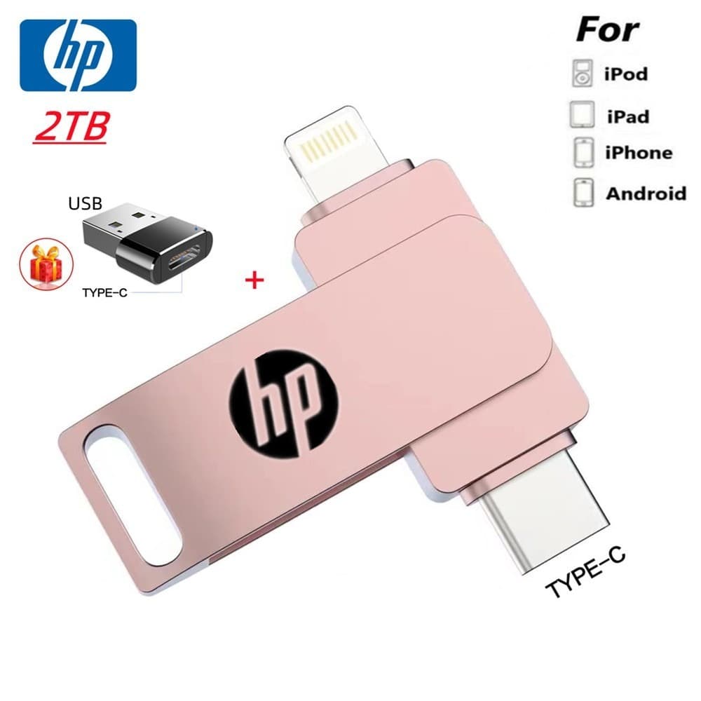 2TB Para iP/ho/ne 3 Em 1 usb OTG Tipo-C Disco flash 1TB 512GB 256GB 128GB Pendrive Dispositivo De Armazenamento Externo 