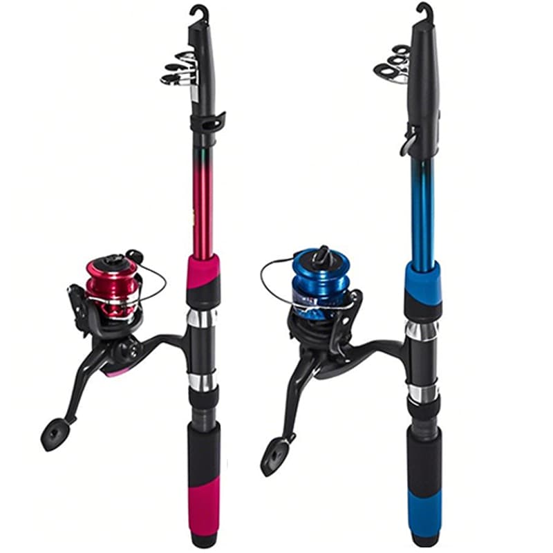 Kit 1-2 Varas De Pesca 60-120lbs Completo Com Carretel Esportes Ao Ar Livre Baixo Portátil Linha