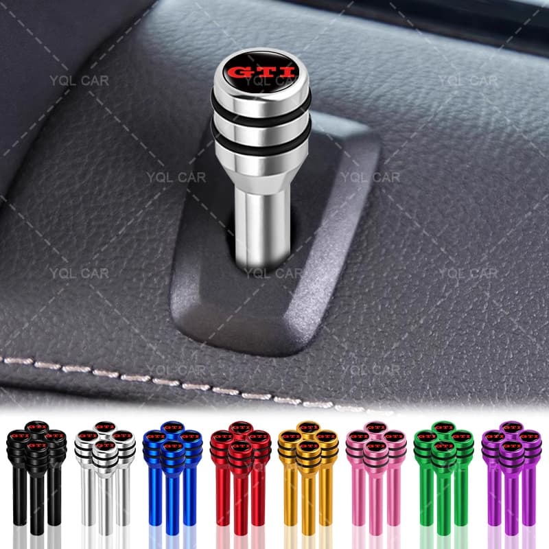 Botão De Bloqueio De Segurança Da Porta Do Carro De Alumínio Interior Para VW GTI Polo 5 7 Golf B5 B7 Passat Magotan Sci