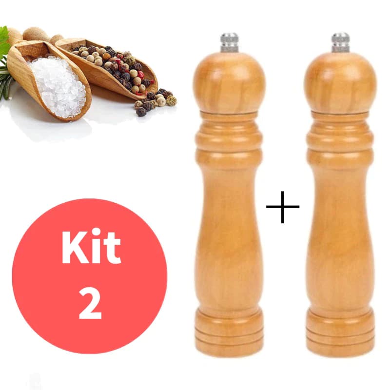 1/2 Peças Moedores De Sal Pimenta Especiarias Em Madeira Premium