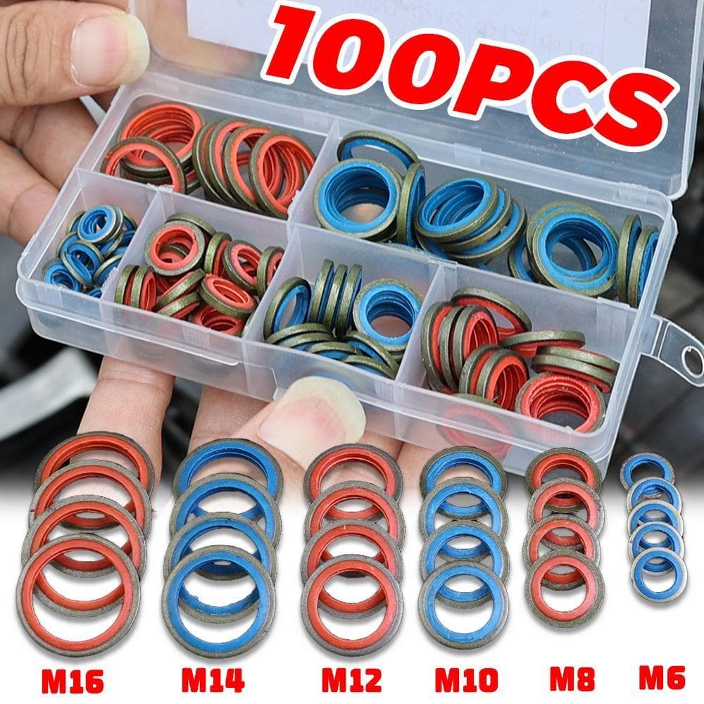 Plugue De Drenagem De Óleo Do Carro Junta Combinação Motor Kit De Reparo De Borracha Vedação De Metal O-Ring Arruela Lig