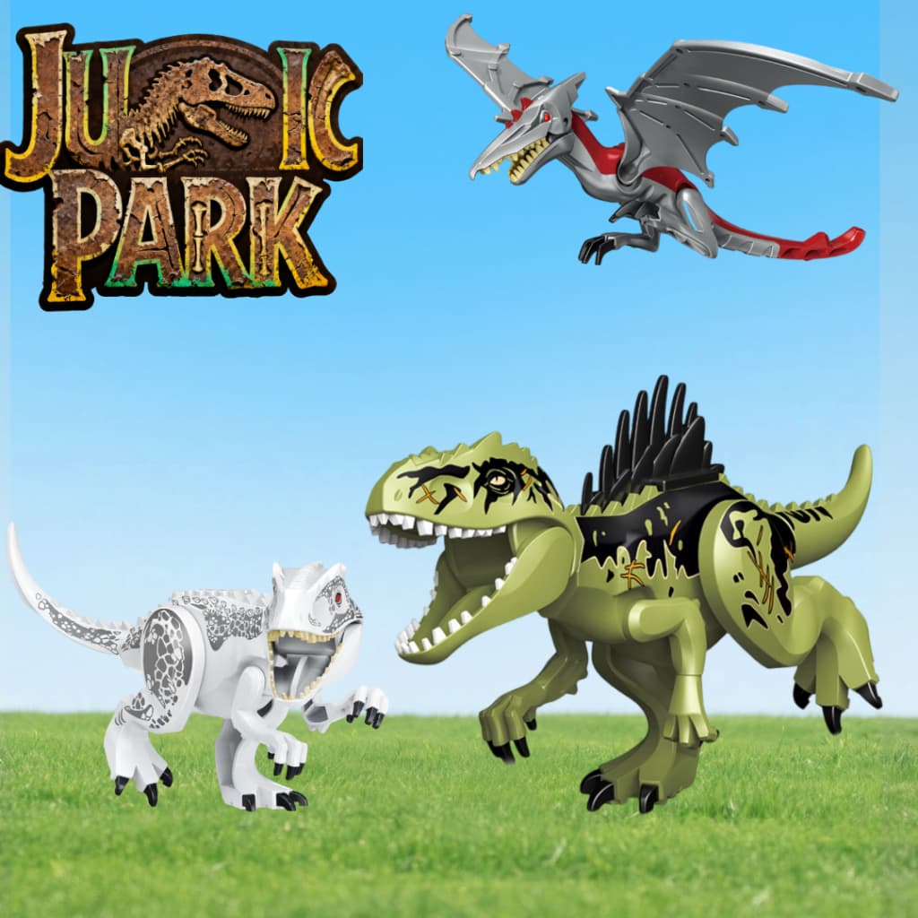 Bloco De Dinossauro T-Rex Jurassic World Dinosaur De Montar